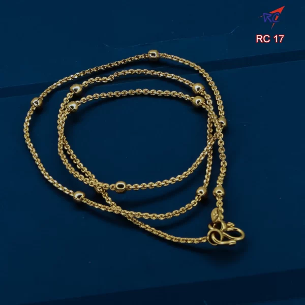 Gold finish Link chain with Ball design 18"