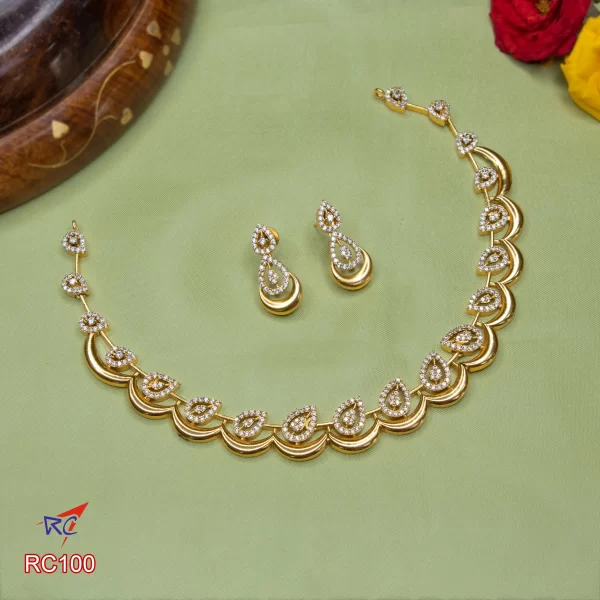 Mat finish round shaped drop design Necklace set