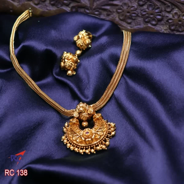 Antique finish Peacock with Chandbali pendant Necklace