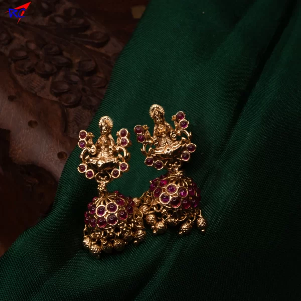 Mat Finish 2 line Ball Haram with small Lakshmi Mahal design Pendant - Image 2