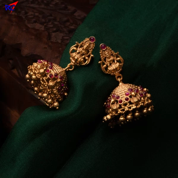 Mat Finish 2 line Ball Haram with Lakshmi Pendant - Image 2
