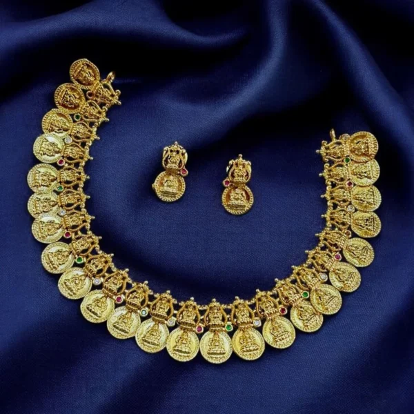 Antique Finish Lakshmi Kasu temple Necklace set