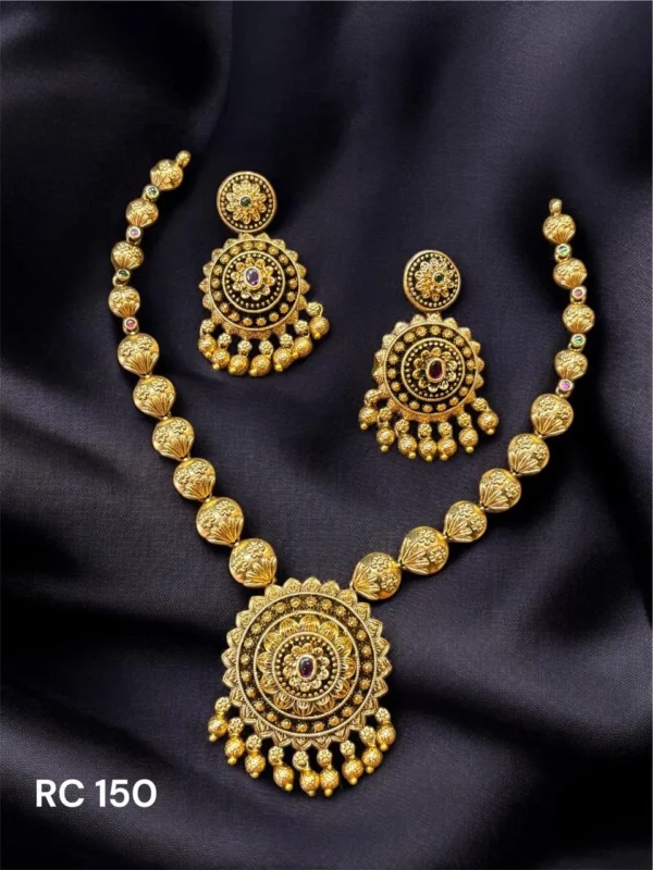 Antique finish half ball design Necklace