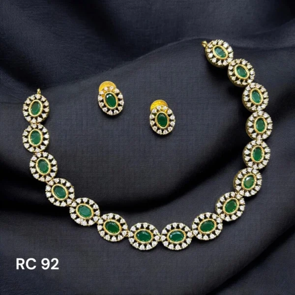 Dazzling Oval Stone Necklace set - Image 2